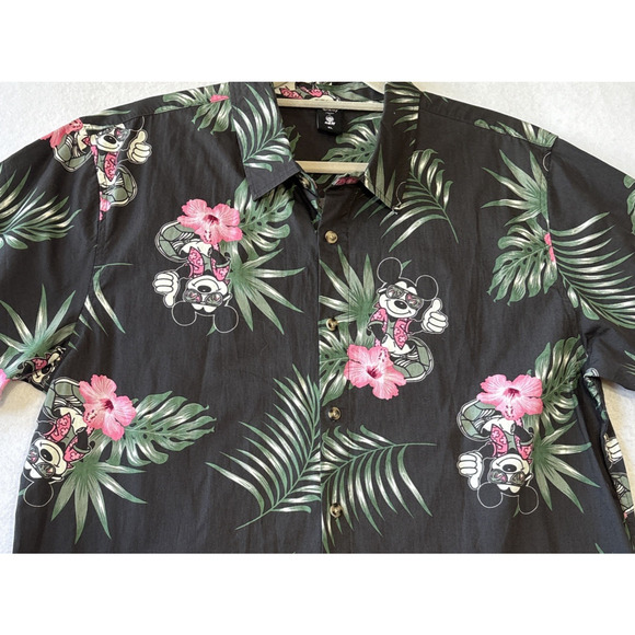 Disney Neff Collection Hawaiian Shirt Button Up Mickey Mouse Floral Mens XL - Picture 1 of 10